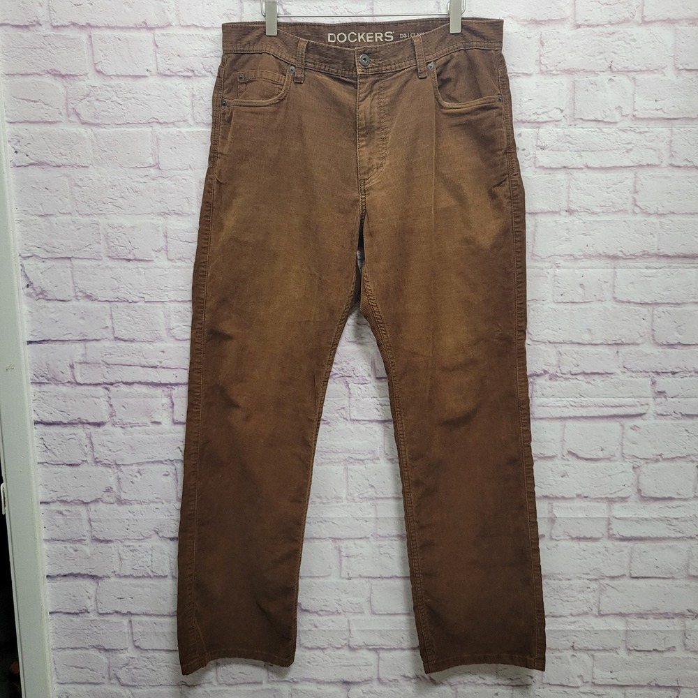 Dockers D3 Classic Fit Corduroy Pants Men 34 Fits 36 Relaxed Preppy Retro Skater